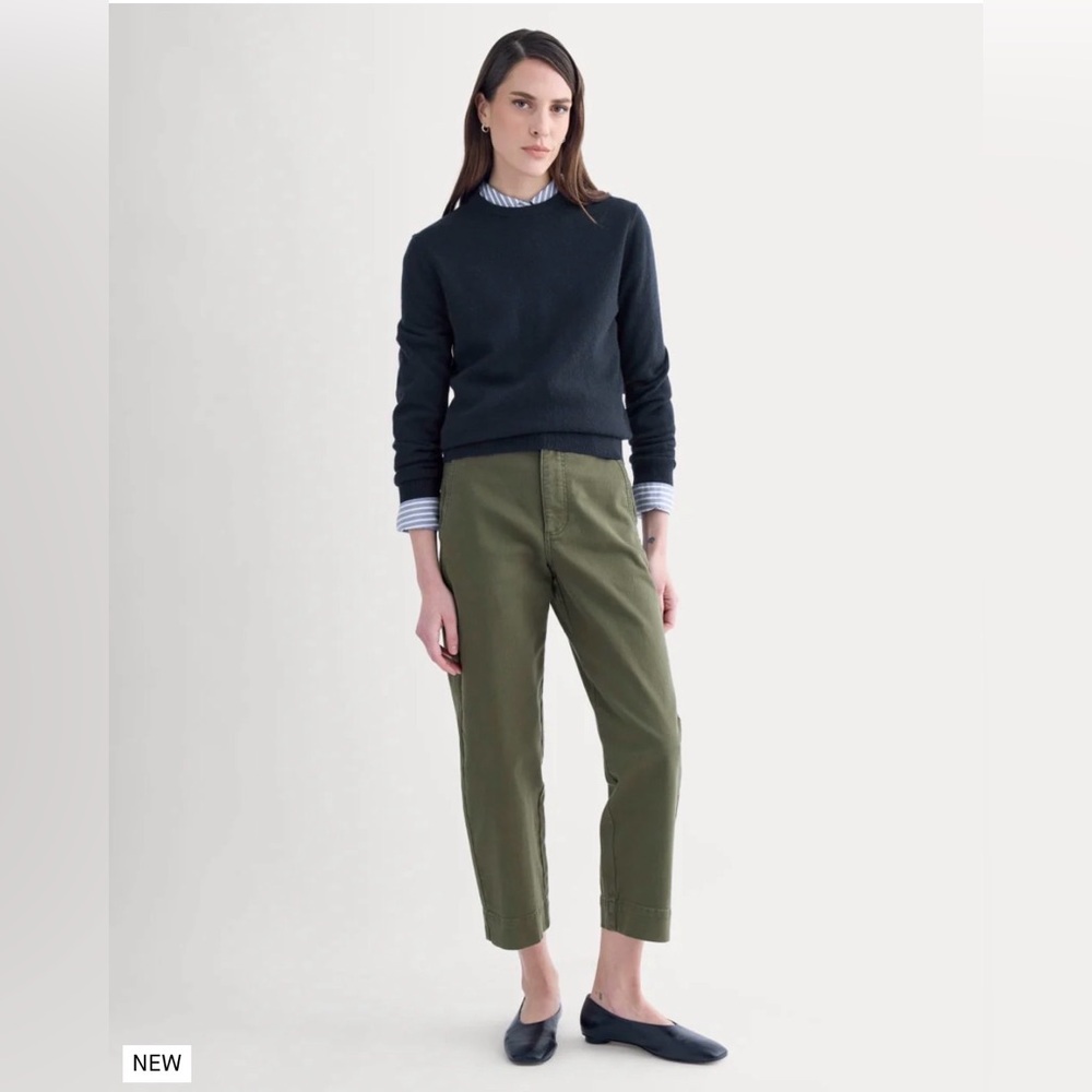 Everlane Organic Straight-Leg Pant in Green